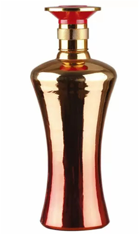 Premium electroplate look high quailty custom label 750ml flint whisky tequila spirits glass bottle
