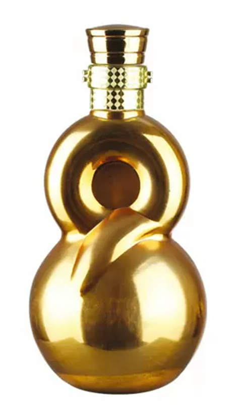 Premium electroplate look high quailty custom label 750ml flint whisky tequila spirits glass bottle