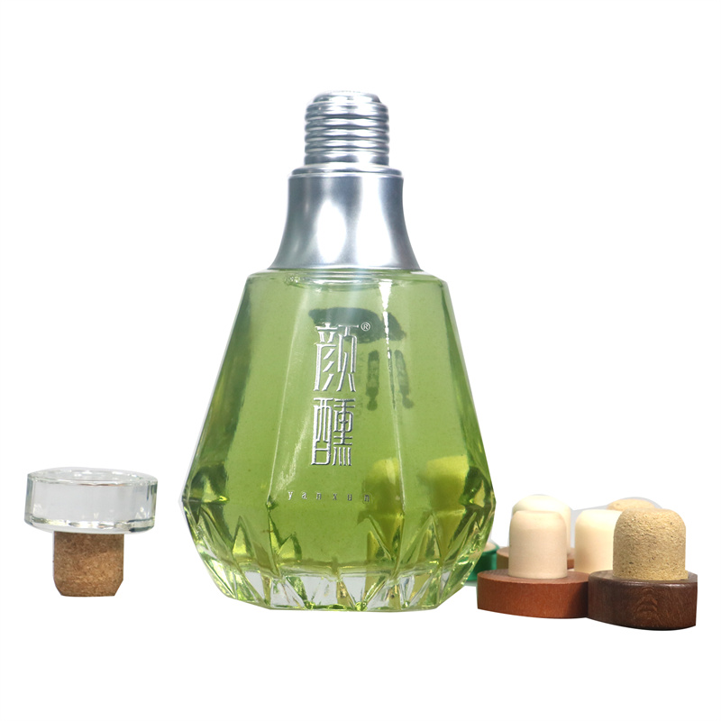 500ml Glass Bottle Unique Shape Customized Shape Brandy Bottle