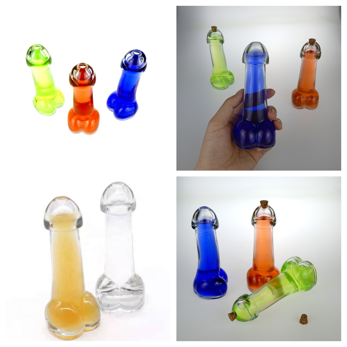 vodka phallus glass bottle with stopper