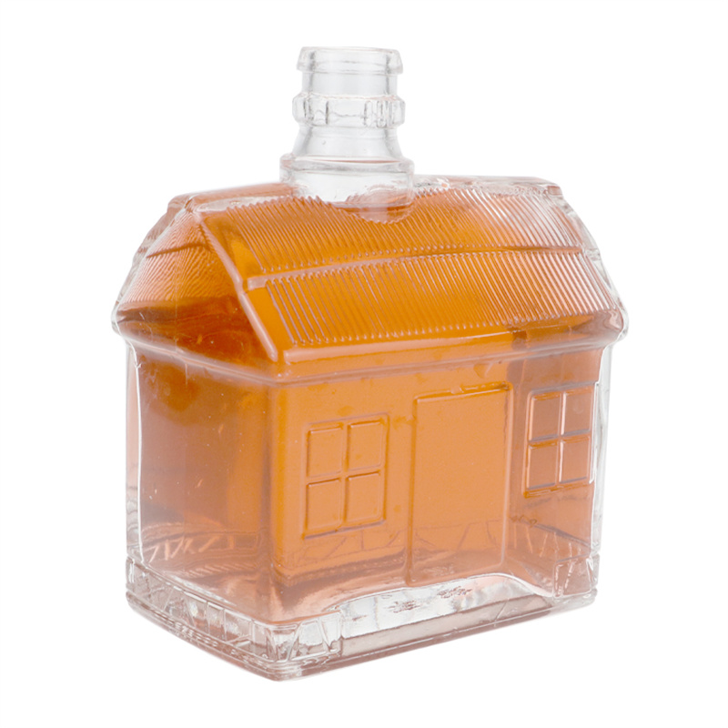 Wholesale 500ml Clear Complicated-shape Bottle Liquor Whisky Spirits Vodka Gin Rum Brandy Glass Bottle