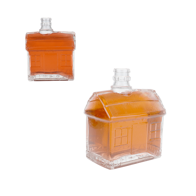 Wholesale 500ml Clear Complicated-shape Bottle Liquor Whisky Spirits Vodka Gin Rum Brandy Glass Bottle