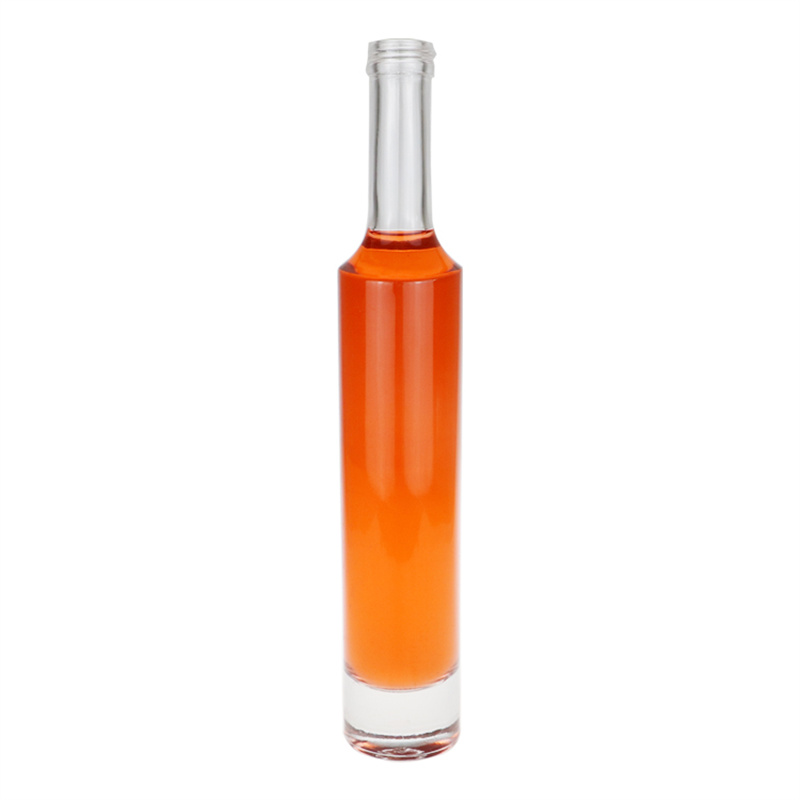 250ml 375ml 500ml 750ml Glass Liquor Bottle Rum Whiskey Alcoholic Tequila Round Glass Bottle For Liquor With Cork Lid