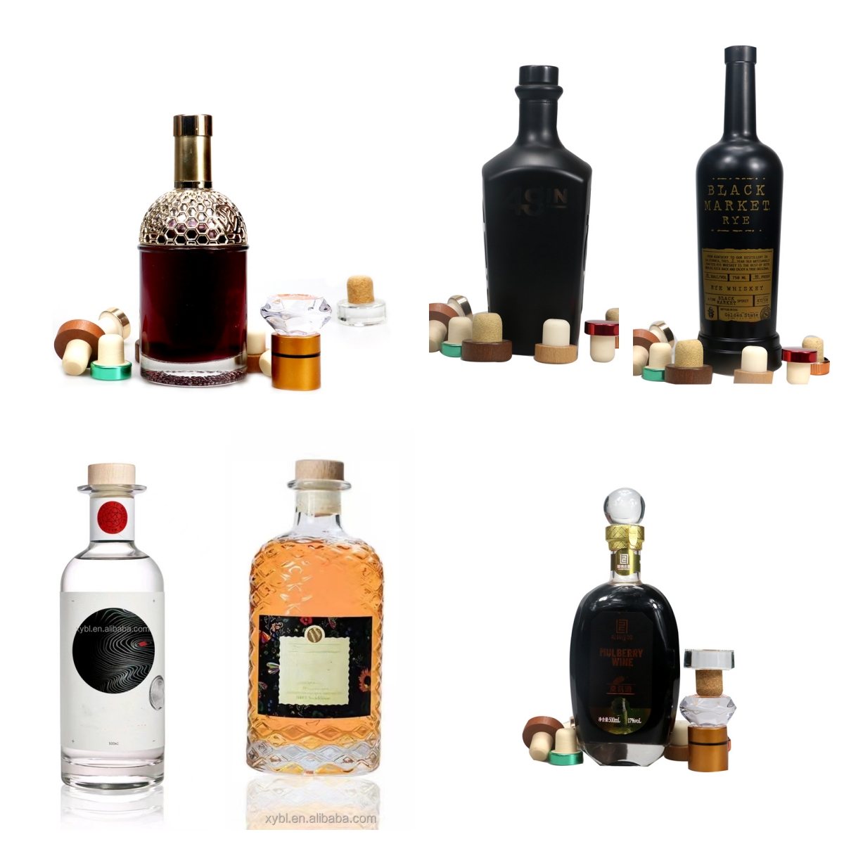 Vodka Wine Ground Glass Bottle