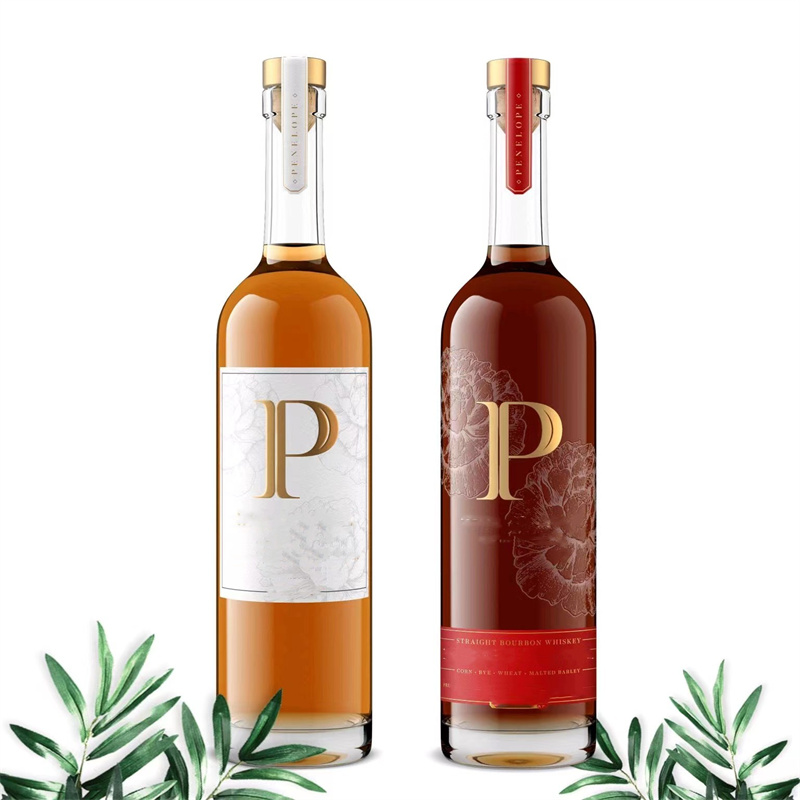 Hot Sale Liquor Vodka Liqueur Alcoholic Drink Whisky Rum Glass Bottle 750ml With Cork