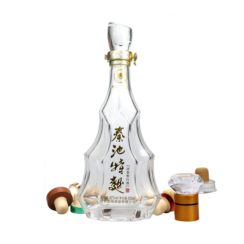 Luxury empty 500ml 750ml 1000ml hot sale vodka whisky rum brandy glass liquor spirit drinks bottles with private label