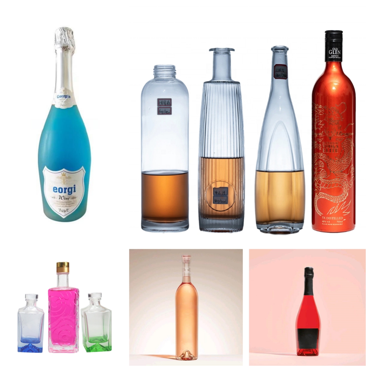 luxury Factory Free 500ml Transparent Round Glass Bottle