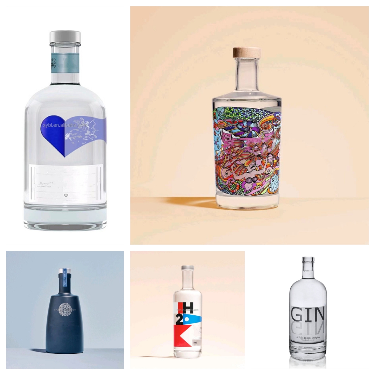 Vodka Wine Ground Glass Bottle