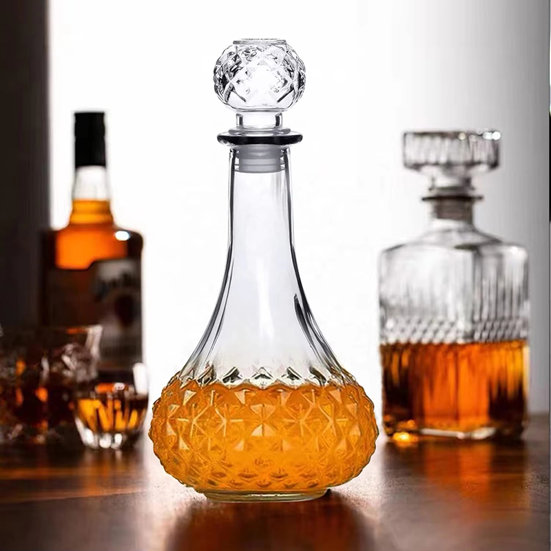 Wine beverage beer water soda glass bottle with cork airtight lid