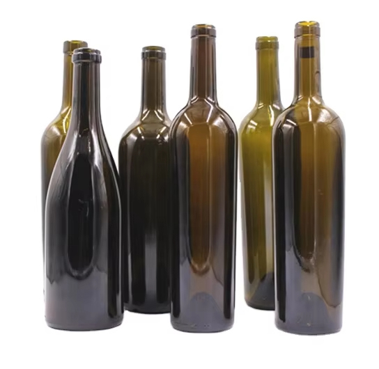 Hot sale custom 200ml 375ml 500ml 700ml brown glass bottle vodka spirit wine bottle for liquor corked