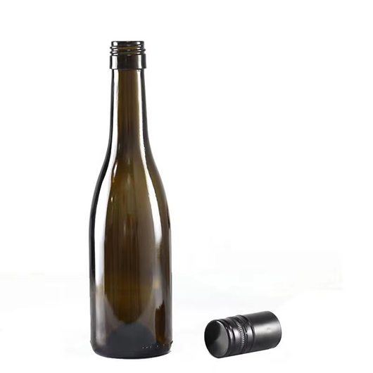 Hot sale custom 200ml 375ml 500ml 700ml brown glass bottle vodka spirit wine bottle for liquor corked