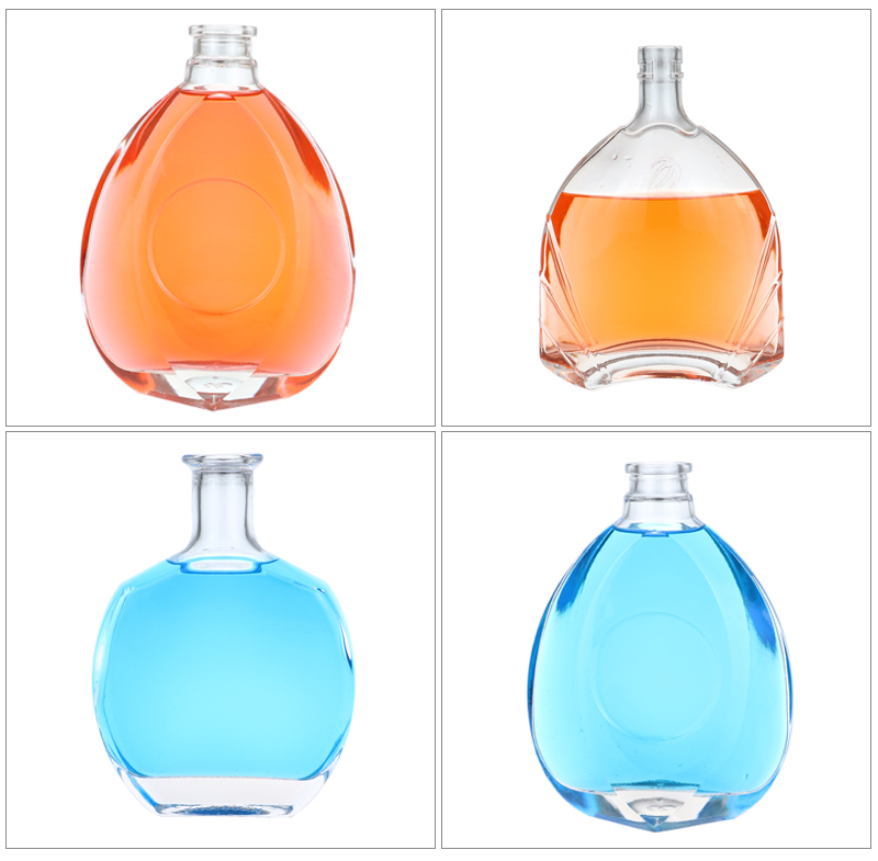 Custom white wine Xo gin and brandy glass bottles