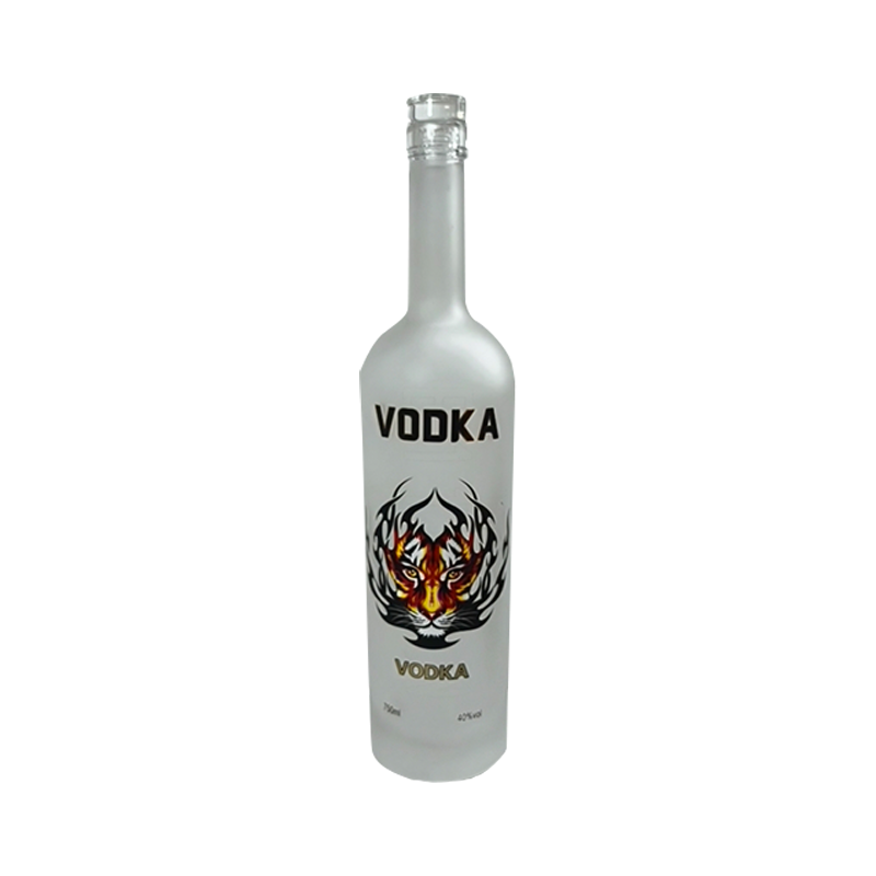 Premium Look High-Quailty Custom Label 750ml Square Extra Flint Vodka Spirits Glass Bottle