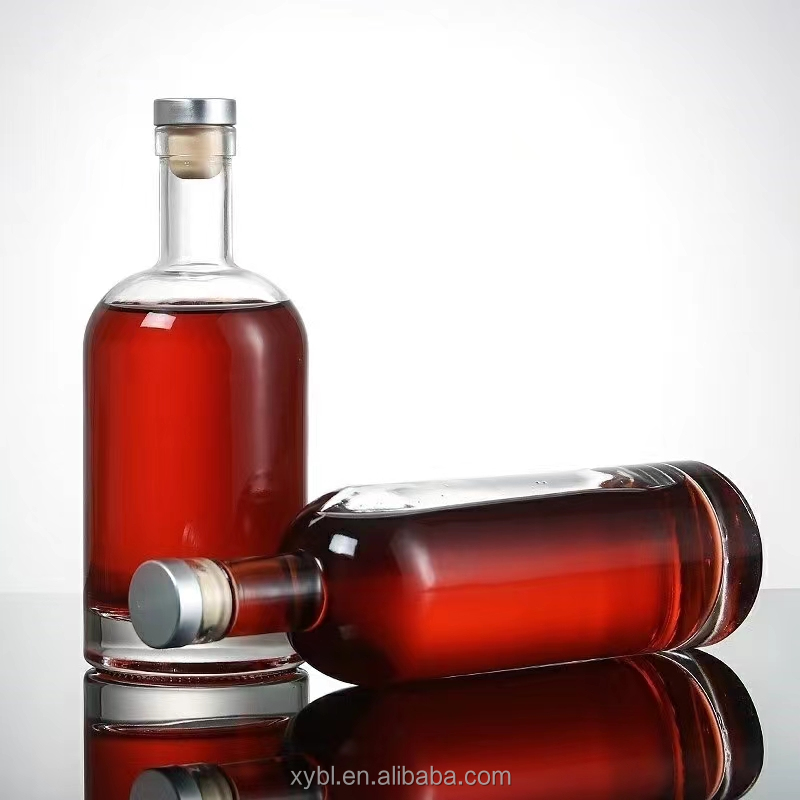 500ml 750ml Custom Logo Vodka Whisky Gin Wine Bottle With Screw Cap