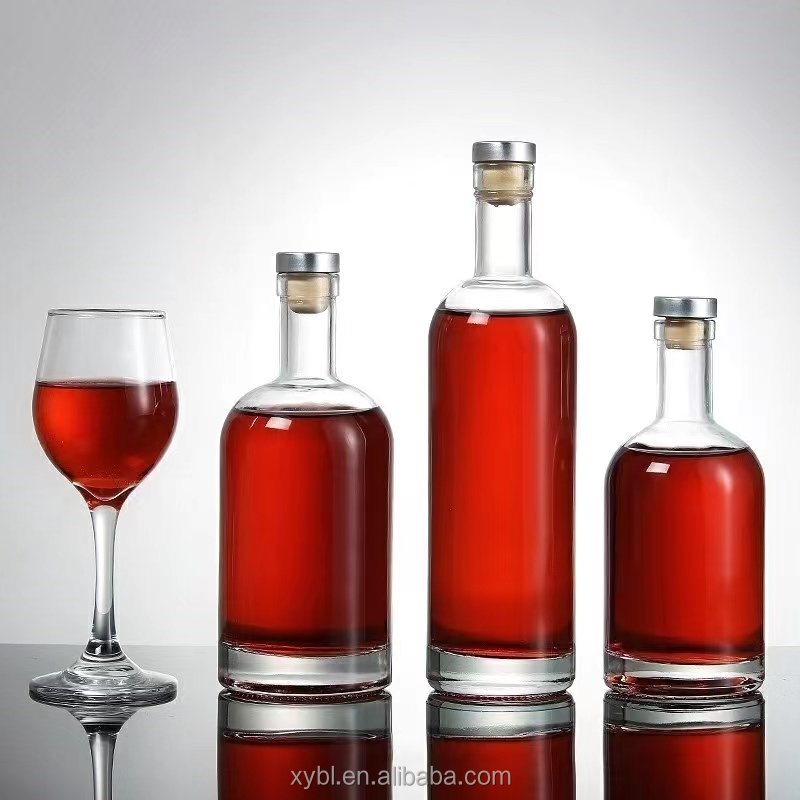 500ml 750ml Custom Logo Vodka Whisky Gin Wine Bottle With Screw Cap