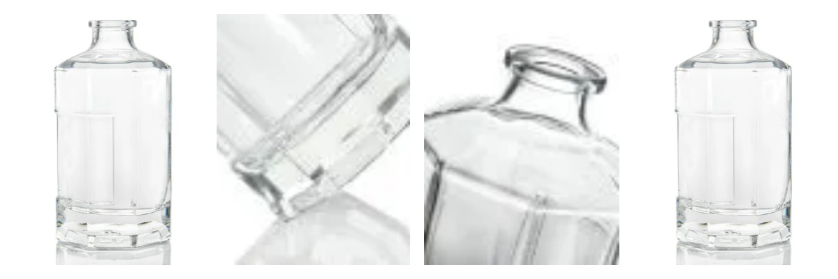clear round glass bottles
