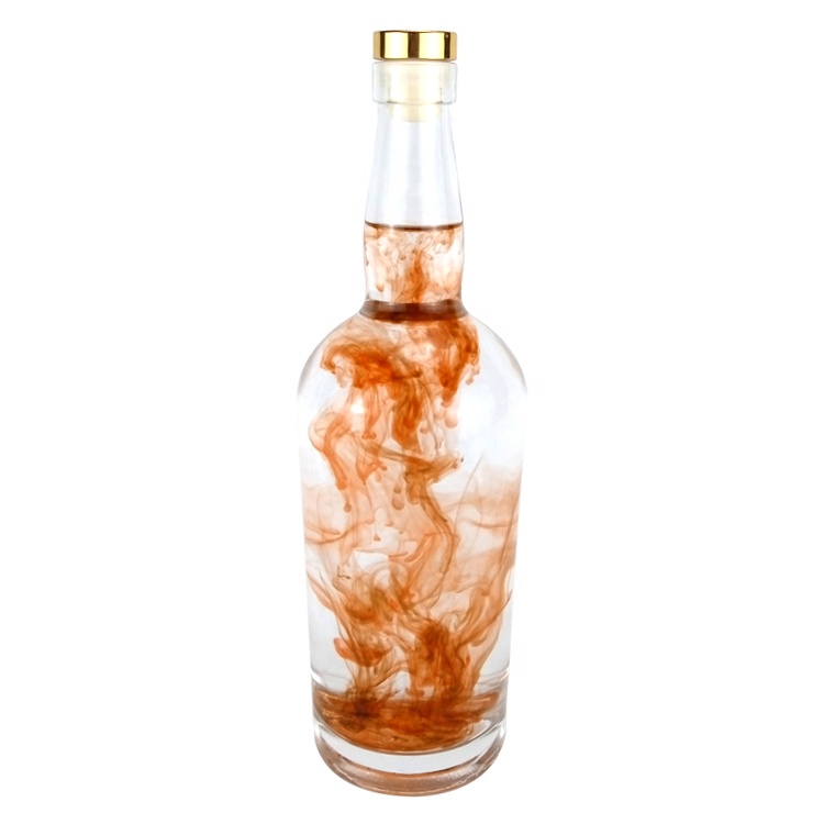 700ml Cork top round clear glass for rum gin tequila vodka bottle