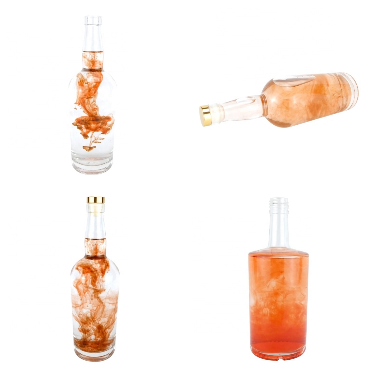 round clear glass bottle