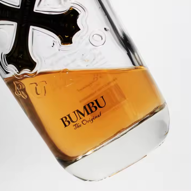 Customized Brand Rum Bottle with Gold logo X Rum Empty Bottle