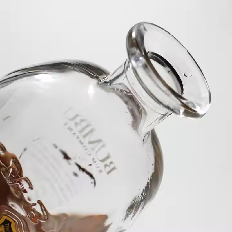 Customized Brand Rum Bottle with Gold logo X Rum Empty Bottle