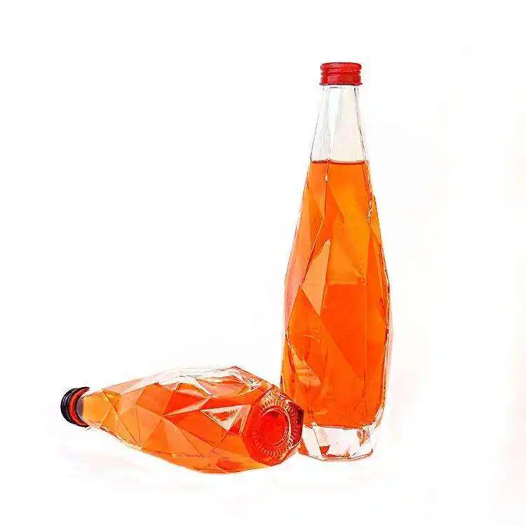 Design Wholesale 350ml 500ml 750ml Glass Brandy Gin Rum Tequila Vodka Spirits Bottle With Lid