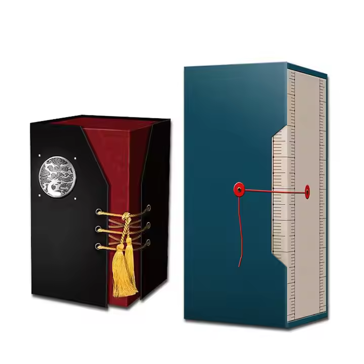 Custom Made Luxury Magnetic Double Door Matt Rigid Cardboard Packaging champagne Whisky Red Wine Bottles Glass Paper Gift Box
