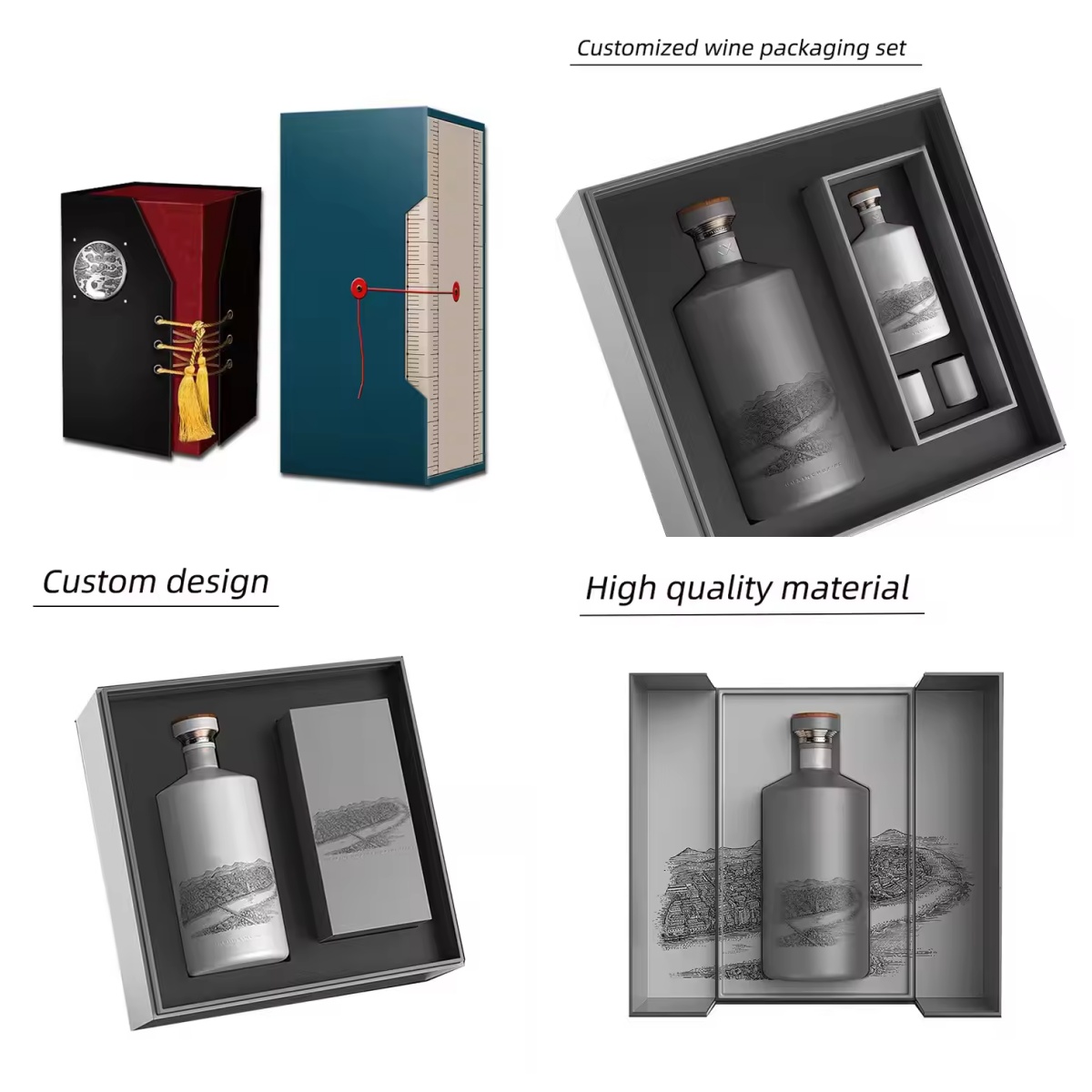 champagne Whisky Red Wine Bottles Glass Paper Gift Box