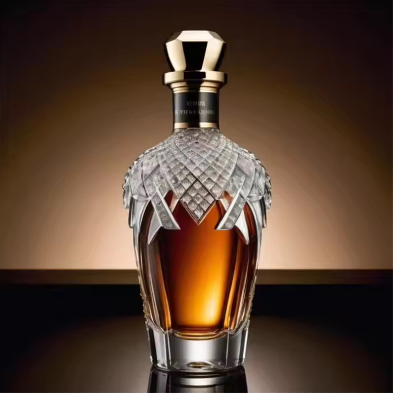 500ml 700ml 1000ml Liquor Brandy Spirit Glass Bottle Xo Whisky Gin Rum Bottle Cognac Glass Bottle