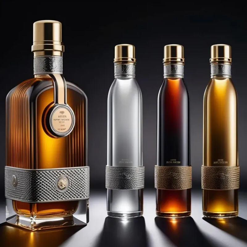500ml 700ml 1000ml Liquor Brandy Spirit Glass Bottle Xo Whisky Gin Rum Bottle Cognac Glass Bottle