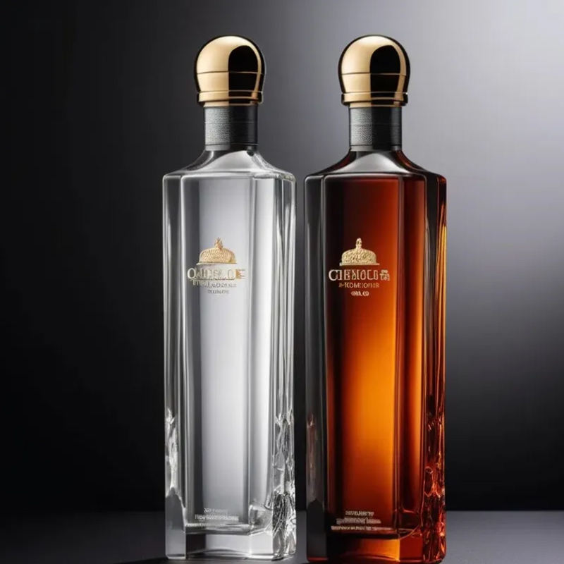 500ml 700ml 1000ml Liquor Brandy Spirit Glass Bottle Xo Whisky Gin Rum Bottle Cognac Glass Bottle