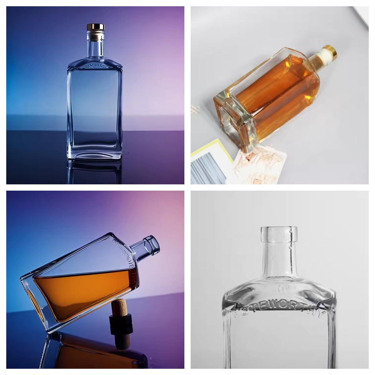 Engraved Design Whisky Tequila Gin Vodka Glass Bottle
