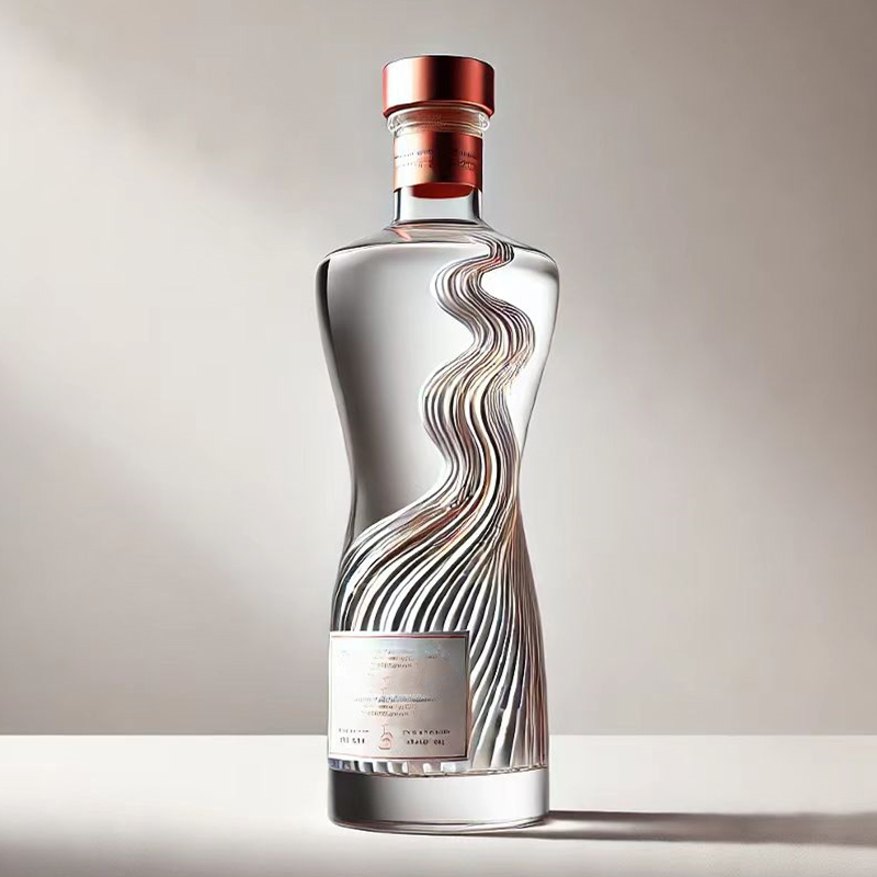 Custom 50ml 100ml 200ml 375ml 500ml 750ml 1000ml Nordic Style Glass Vodka Bottle for Gin Whisky Olive Oil with Cork