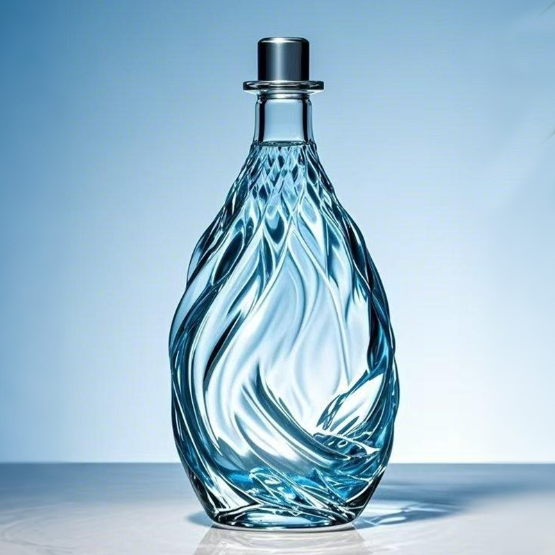 750ml Tequila Spirit Bottle Vodka Glass Liquor Bottle With Synthetic Cork