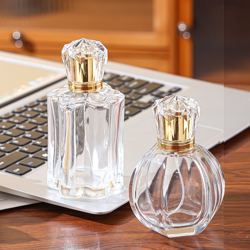 Custom Logo Luxury Perfume Bottle Design Clear Empty Spray Luxury Gold Perfume Bottle