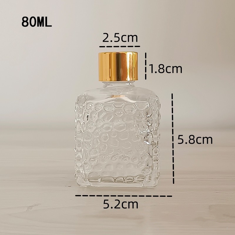 Custom New Design 15ml 30ml 50ml 60ml 100ml clear Frosted Flat square Empty Glass Bottle Perfumes Bottle