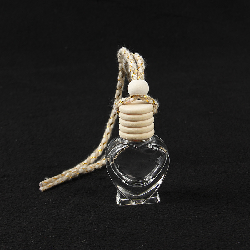 Perfume Bottle Stock Glass Bottle Rearview Mirror Hanging Rope Wood Cover Car Diffuser Perfume Bottle