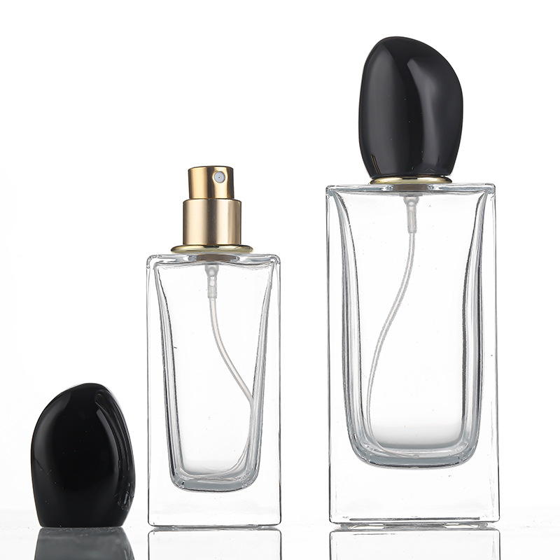 Custom Luxury Perfume Glass Bottle Clear Perfume Spray Bottles 30ml 50ml 100ml Square Empty Glass Perfume Bottle