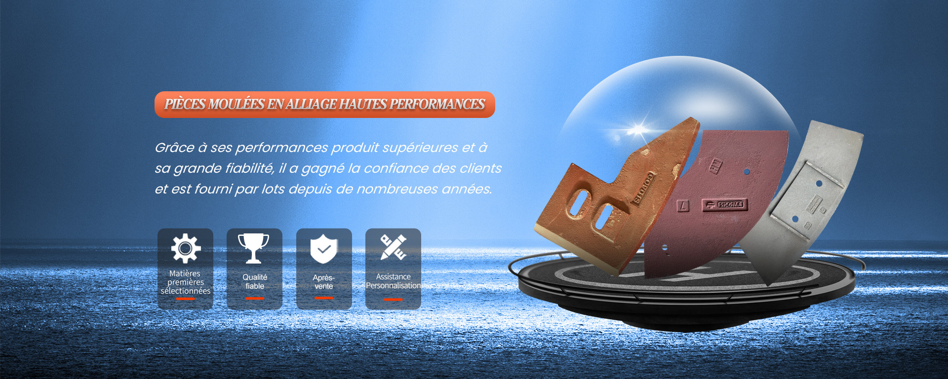 Pièces moulées en alliage hautes performances