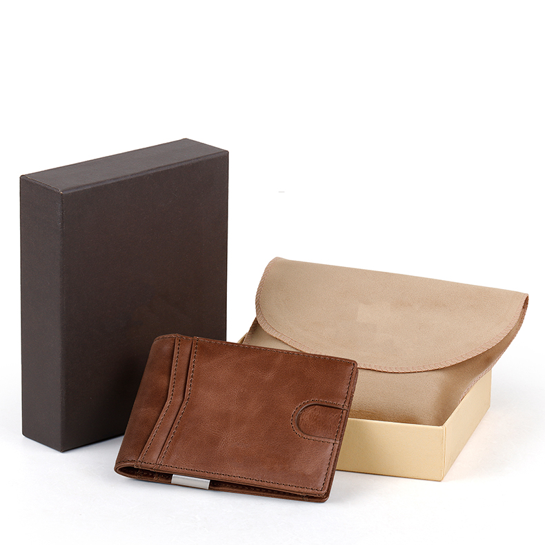 Slim Leather Money Clip Front Pocket Bifold Wallet