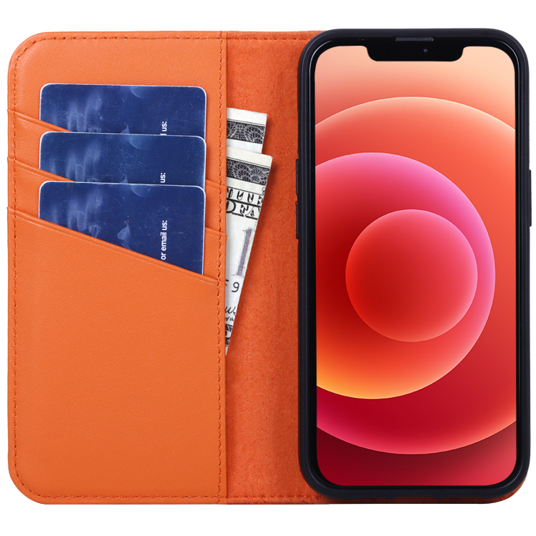 Top Grain Leather Flip Stand Case for iPhone 13 Pro