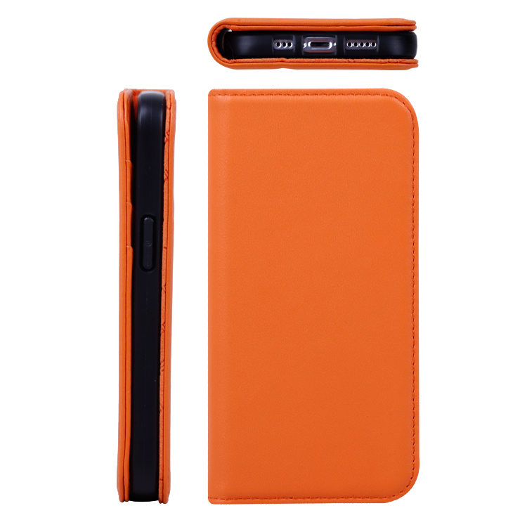 Top Grain Leather Flip Stand Case for iPhone 13 Pro