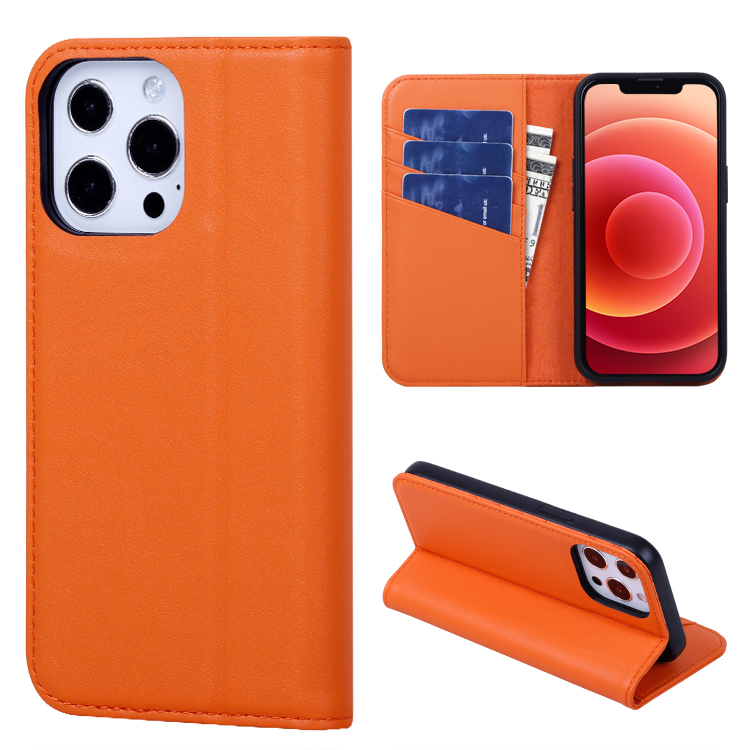 Top Grain Leather Flip Stand Case for iPhone 13 Pro