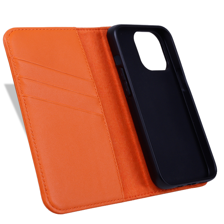 Top Grain Leather Flip Stand Case for iPhone 13 Pro