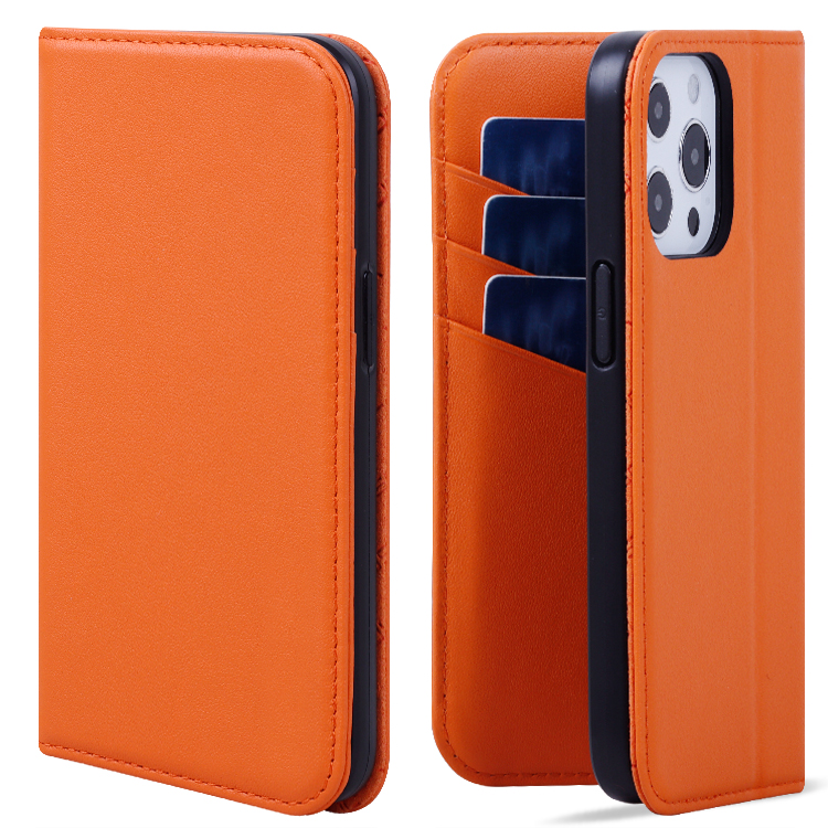 Top Grain Leather Flip Stand Case for iPhone 13 Pro