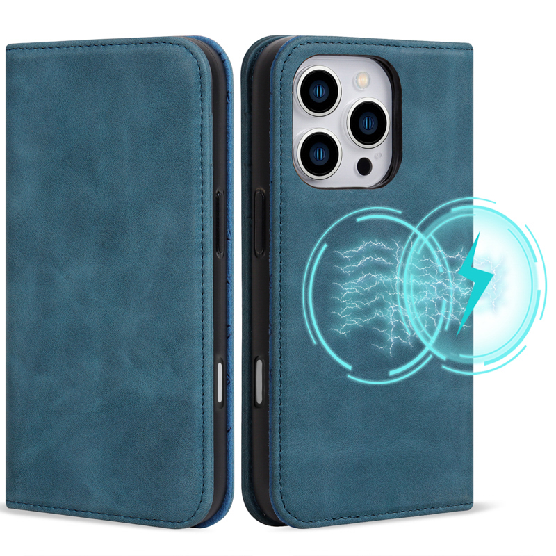 Genuine Leather Wallet Flip Phone Case for iPhone 16 Pro Max