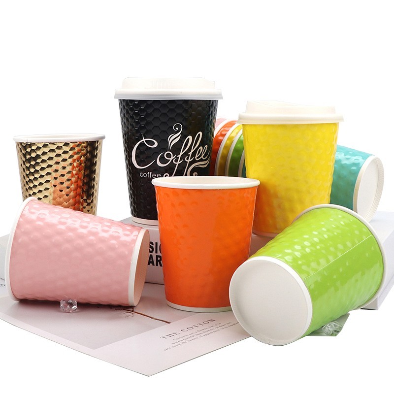 Bicchieri di carta goffrati XYJ Plant personalizzati