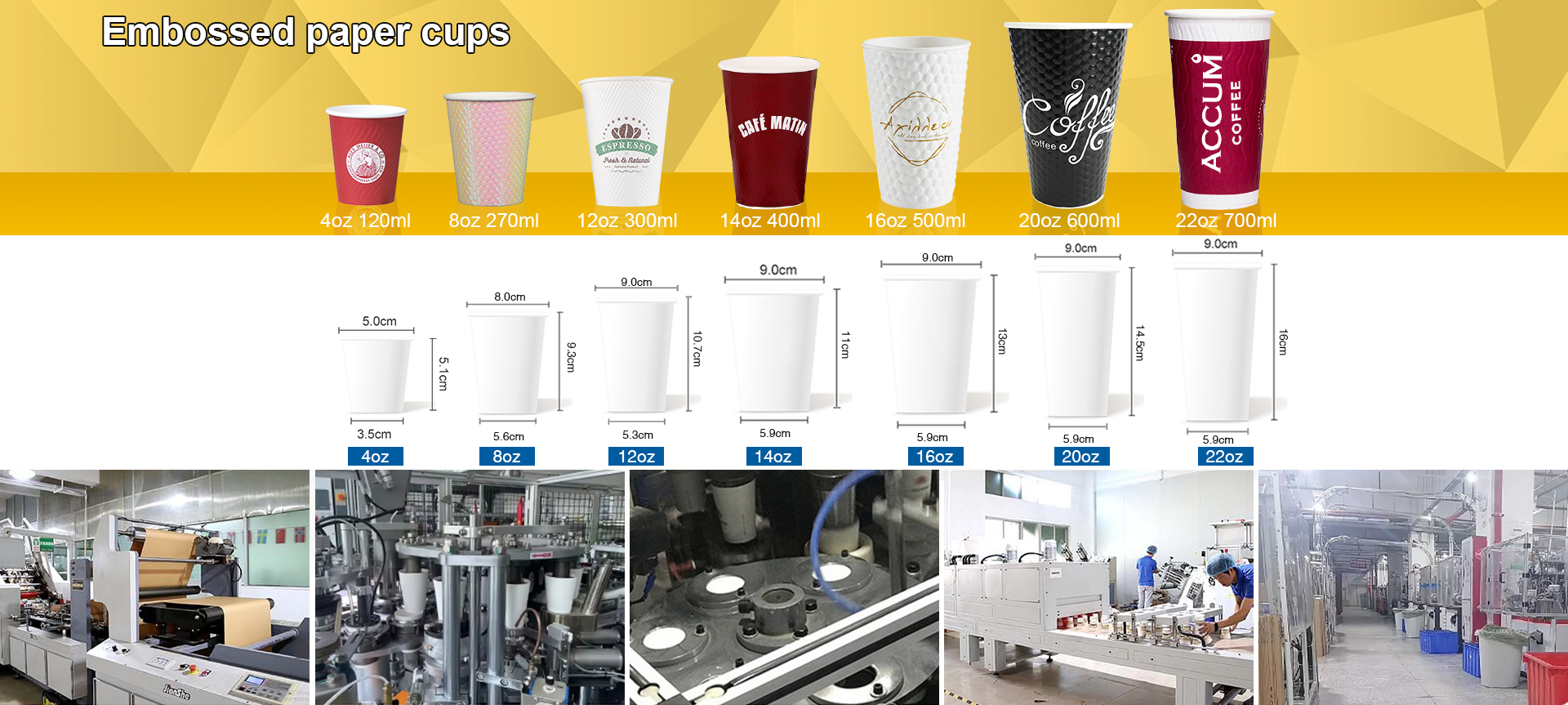 Ripple Wall Paper Cup XYJ Plant Customized