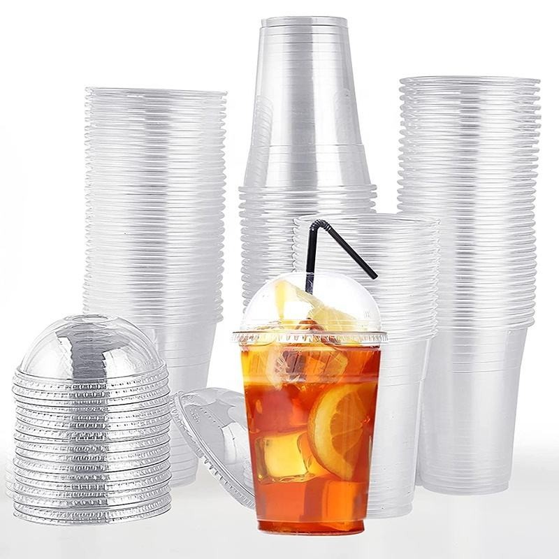 12oz to 30oz custom printed transparent Frosted PLA plastic bubble tea cup take away PLA cups