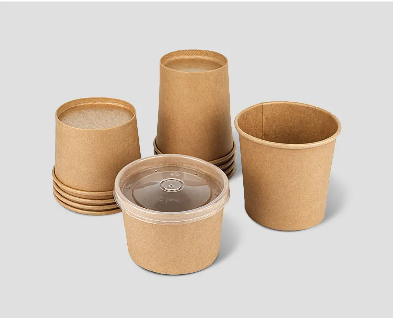 Soup paper cup cone bowl with pp lid