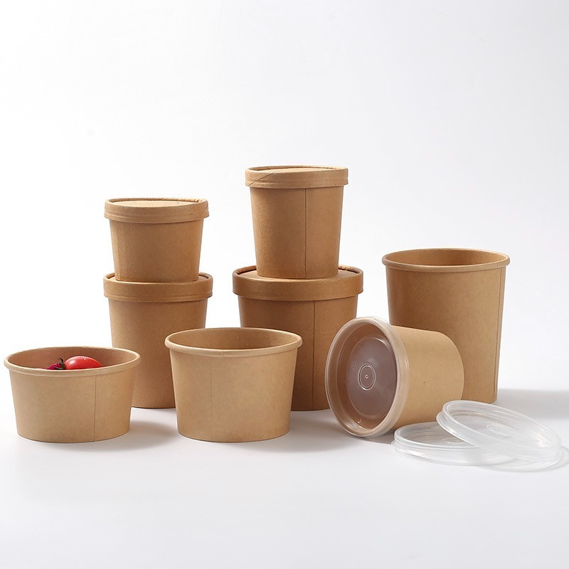 Soup paper cup cone bowl with pp lid